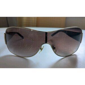 VERSACE VE 2101 1002/13 Gold Black Shield Monolens Sunglasses Italy *scratches*